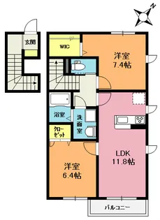トリニセッテ II【2階】の間取り
