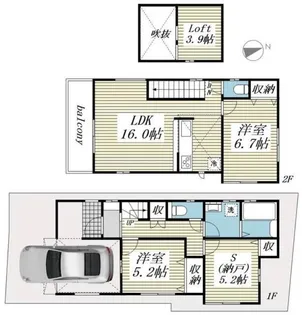埼玉県所沢市大字山口【一戸建】の間取り