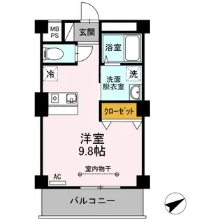 フラッツ市名坂【3階】の間取り
