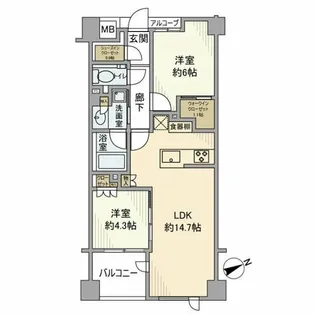 ジオ市谷仲之町【1階】の間取り