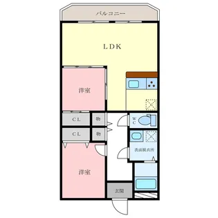 徳島県阿南市津乃峰町長浜【マンション】の間取り