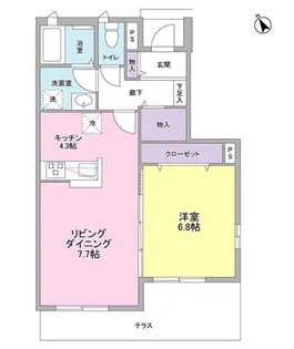 ジョイアス桜丘【1階】の間取り