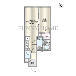 東京都世田谷区野沢1【マンション】の間取り