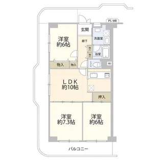 新小岩ガーデンハイツ(0005397)【3階】の間取り