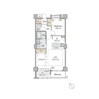 シャレール広尾 2号棟【2階】の間取り