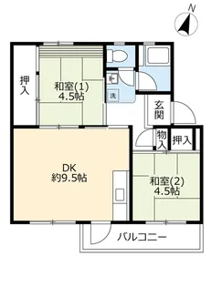 UR中登美第三【2階】の間取り
