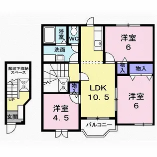 サンライズB棟【2階】の間取り