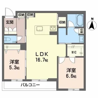 アルフラット オリーブ【3階】の間取り