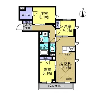 グランディール【3階】の間取り