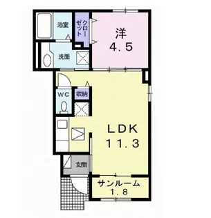 テェーニメント・京【1階】の間取り