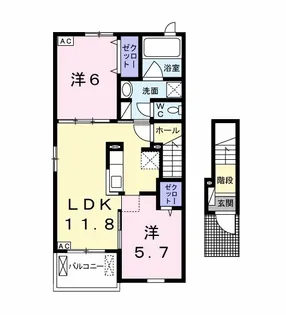 トゥール・ヌ・ソルI【2階】の間取り