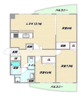 大阪府大阪市淀川区西三国1【マンション】の間取り