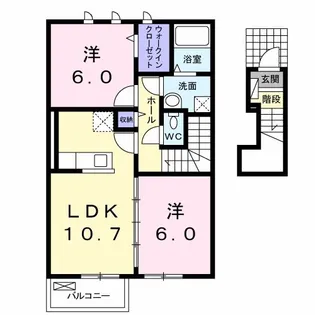 サザンクロスI【2階】の間取り