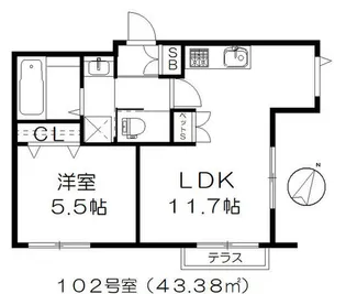 プランドール東向島【1階】の間取り