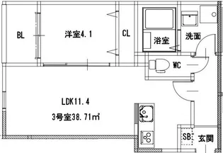 メゾンクレール御領【3階】の間取り