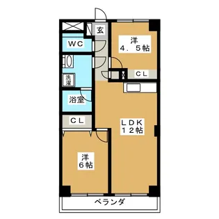 ハピネス飯田6号館【2階】の間取り
