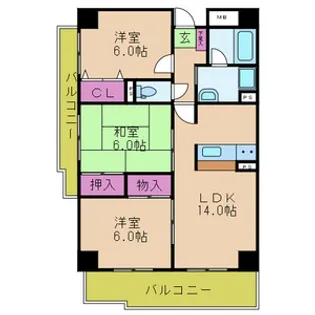 エオリアンハープ【6階】の間取り