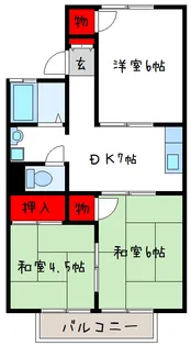 サンロイヤル【1階】の間取り
