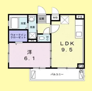 ウエスト シックス【1階】の間取り