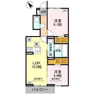 グランフルール【1階】の間取り