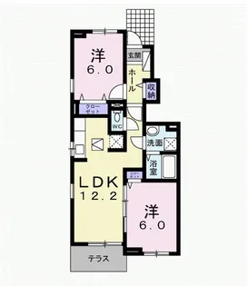 ベルドミール・ドゥ【1階】の間取り