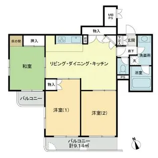 ライオンズマンション古江東【2階】の間取り