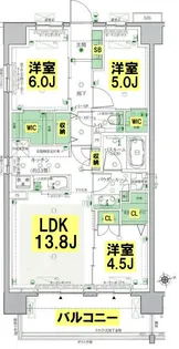 エクセレントシティ東船橋グラン【7階】の間取り