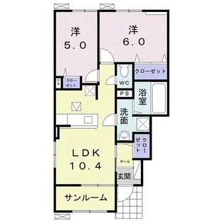 ラフィネ高茶屋 C【1階】の間取り