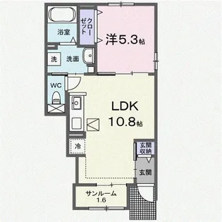 アプファールドII【1階】の間取り
