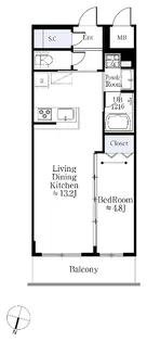 ロータス上野池之端【12階】の間取り