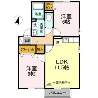アスールB【2階】の間取り