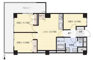 メイゾン三田【2階】の間取り