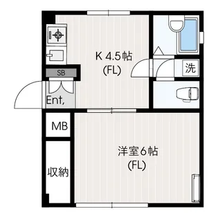 フローラルタカツ【1階】の間取り