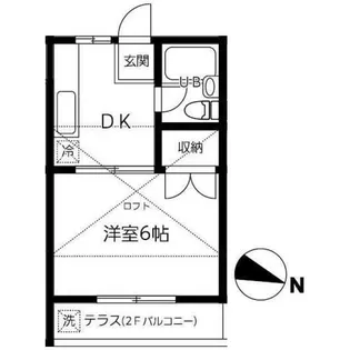 東村山YKハイツ【2階】の間取り