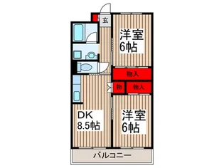 アザレアマンション【2階】の間取り