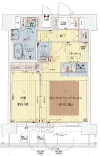 プレサンスOSAKA DOMECITYビーツ【14階】の間取り