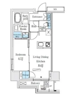 コスモグラシア浅草【15階】の間取り