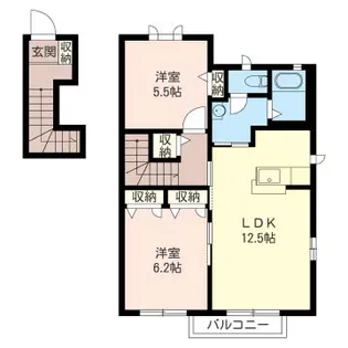 クレール・ド・リーブA【2階】の間取り