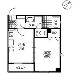 ソシエ六本木【4階】の間取り