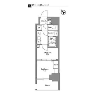 BPRレジデンス王子イースト【2階】の間取り