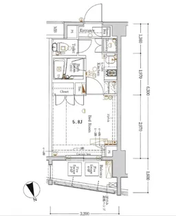 AXASXEBEC板橋East【5階】の間取り