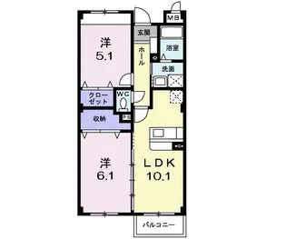アネックス北中振【1階】の間取り