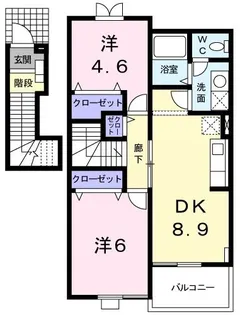 ワイフラットA【2階】の間取り