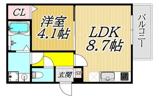 GLANTERIOR立花【3階】の間取り