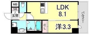 プレサンスブルーム新神戸【5階】の間取り