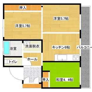 ビレッジハウス若草2号棟【5階】の間取り