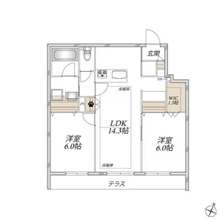 ティオ ブルーノ【1階】の間取り