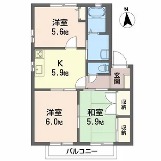 ルミエール居相【2階】の間取り