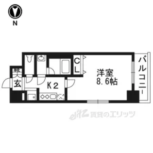 べラジオ五条堀川2【3階】の間取り