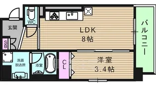Le.CIEL天王寺【4階】の間取り